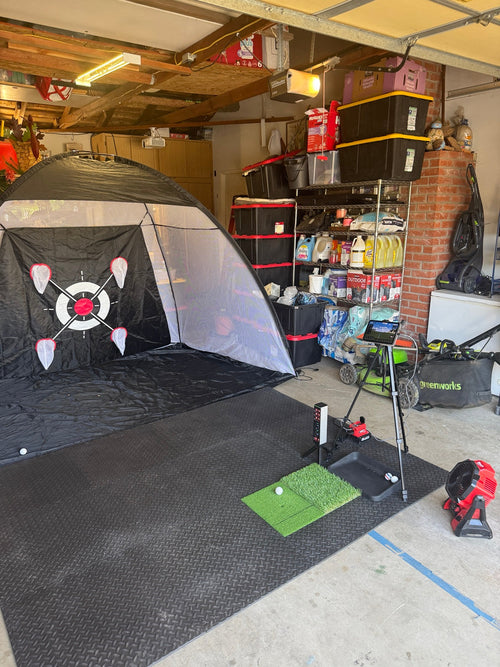 Ludden Golf Co garage golf simulator setup